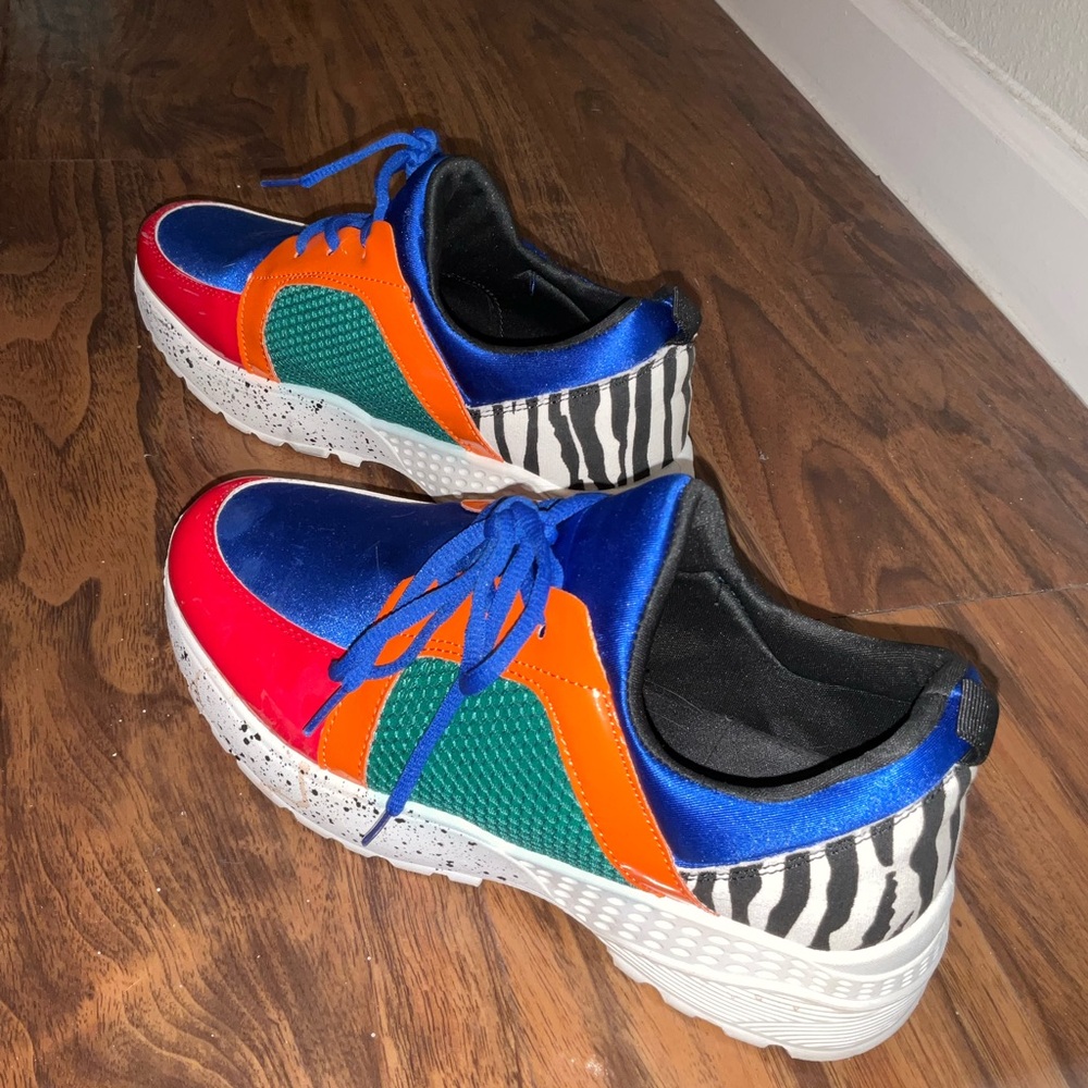 Colorful Zebra Print Sneakers